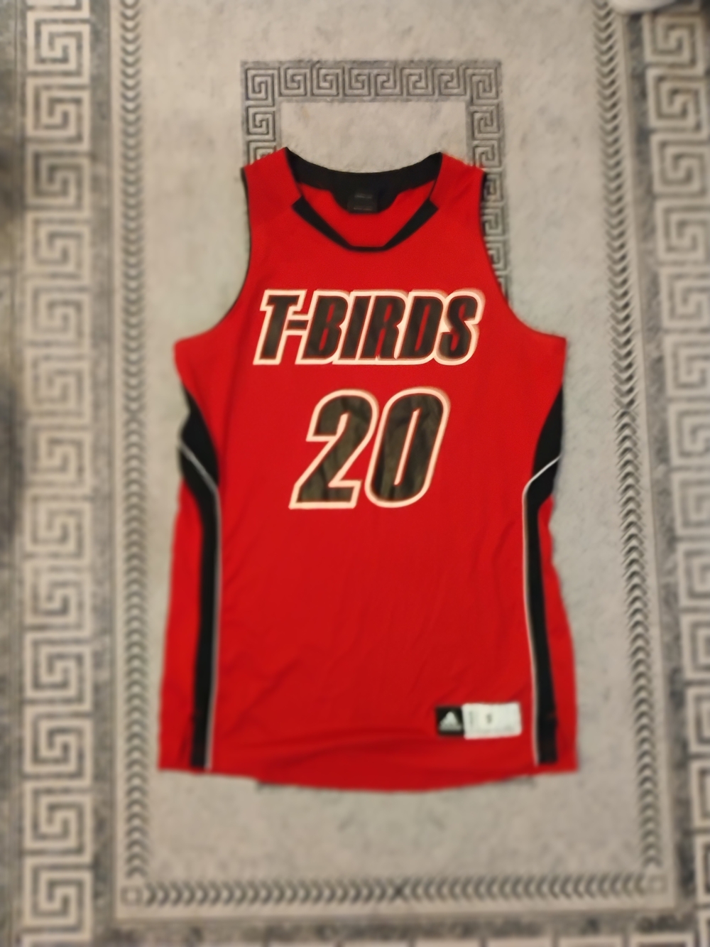 adidas Red & Black T-BIRDS #20 Basketball Jersey Tank